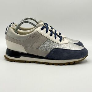 Geox Tabelya Glitter Encrusted Leather Sneakers - Women’s US 10 / EU 41